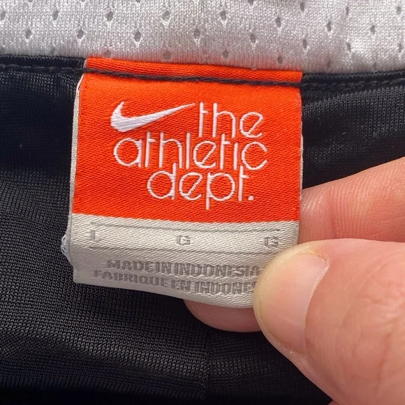 Y2K Nike Black Athletic Shorts White Trim Drawstring Running Gym Activewear - Picture 7 of 14